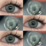 Qfdian 1 Pair Korean Colored Contact Lenses with Prescription Myopia Blue Green Eye Lenses High Quality Fashion Beauty Pupils