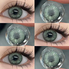 YIMEIXI 1 Pair Korean Colored Contact Lenses with Prescription Myopia Blue Green Eye Lenses High Quality Fashion Beauty Pupils