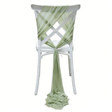 Qfdian  10pcs 20x275cm Rust Red Chiffon Chair Sashes Soft Chair Decor for Wedding Party Ceremony Church with Chair Luxury Decoration