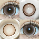 Qfdian  2PCS/Pair Pearl Series Color Contact Lenses For Big Eyes Beauty Blue Makeup Lens 14.5mm Purple Pupils Cute Black Lens