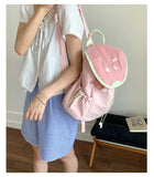 Japanese Letter Embroidery Schoolbags Y2k Aesthetic Student Casual Travel Backpacks Contrast Color Sweet Kawaii Bags for Women