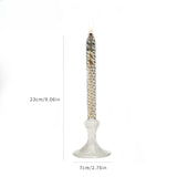 Qfdian  Rotate Transparent Glass Candle Holder Smokeless Glass Oil Lamps Candlestick Wedding Decor Romantic Candlelight Dinner Ornaments