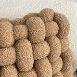 Qfdian  Lamb Wool Cushion Square Hand Woven Solid Color Simple Chair Sofa Bedroom Living Room Cushion Home Decoration Bay Window Cushion
