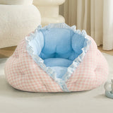 Qfdian  Cats Bed Cartoon Lace Pet Beds Pet Sleeping Nest for Small Dog Mat Bag Cats Bed Cat Supplies Kitten Goods Accessories