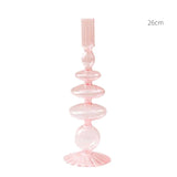 Qfdian Pink Wedding Table Centerpieces Candle Holder Wedding Decoration Flower Vase Home Decoration Accessories Vases Room Decor