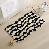 Qfdian Checkerboard bathroom absorbent mats toilet non-slip floor mats absorbent quick-drying bath mat bedroom carpet floor mats