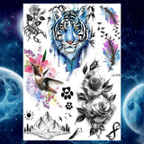 Qfdian  Ankle Flora Cherry Lavender Flash Fake Waterproof Tattoos Temporary Women Arm Chest Tattoo Stickers Body Art Custom Tatoos