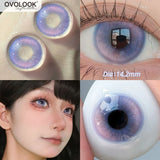 Qfdian  1pair Halloween Colored Contact Lenses With Cosplay Red Contact Lenses Blue Beauty Makeup Lens Purple Pupils Cute Lens