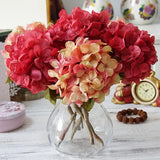 Qfdian  1 Bundle Silk Hydrangea Autumn Vase for Home Decor Valentine's Day Wedding Bridal Bouquet Wall Setting Artificial Flowers Cheap