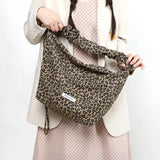 Qfdian Grunge Harajuku Leopard Shoulder Bags Luxury Design All Match Crossbody Bag Trend Casual Vintage Ins Women's Handbags Streetwear