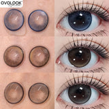 Qfdian  1Pair Real Color Eye Lenses Myopia Pink Blue Contact Lenses Eye Color Lenses Makeup Pupils Graduate Lenses Fast Shipping