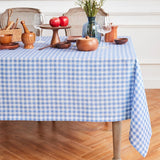 Qfdian  1 Piece Set, Modern Simple Blue Small Plaid Tablecloth, Japanese and Korean Style Minimalist Style Dinner Restaurant Table Mat Restaurant and Picnic Tablecloth