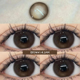 Qfdian  1 Pair Pink Brown Colored Contact Lenses Natural Pupil Lenses Big Eye Cute Makeup Lenses Purple Lenses Korean Style Lens