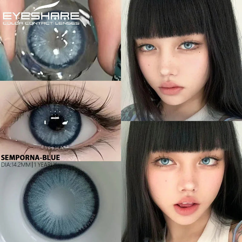 EYESHARE Natural Colored Contact Lenses for Eyes 1pair New Contact Lenses Blue Colorful Lenses Green Lenses Fashion Colored Lens