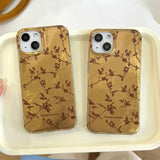 Qfdian Golden glacier ins autume flower fundas for iphone 16promax 13 14pro 16 15 pro max 15promax 13pro 14 shockproof phone case