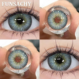 Qfdian 2pcs Blue Color Contact Lenses Natural Contact Lenses for Eyes Beautiful Eyes Lens Cosmetic Pupils Green Colored Lens