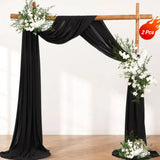 Qfdian  2 Panels-6 Yards Wedding Arch Draping Fabric Sage Green Chiffon Fabric Drapery Party Ceiling Drapes Archway Drapes for Wedding S