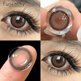 Qfdian  Color Contact Lenses for Eyes 1 Pair Gray Fashion Cosmetic Lenses Green Pupils Gray Natural Eye Contacts Women Eye Lens