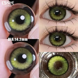 Qfdian 2PCS New Colored Contact Circular Lenses Degree -0.00 to -8.00 Green Eyes Beauty Pupil  Makeup Blue Lens Fast Shipping