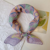 Qfdian  Printed fresh and sweet childlike style small square scarf for women spring and autumn new neck scarf sun protection scarf