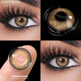 Qfdian  1 Pair Natural Color Contact Lenses for Eyes Brown Lenses Colorcont Korean Lens Yearly Beauty Gray Pupils Eye Contacts