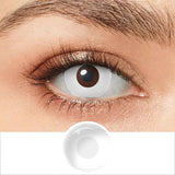 Qfdian Halloween Contact Lenses White Cat Eye Cosplay Contact Lenses Crazy Eye Contacts Whiteout Lens for Cosplay Anime Accessorie