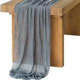 Qfdian 3pcs White Cheesecloth Table Runner Boho Gauze Cheese Cloth for Wedding Bridal Baby Shower Birthday Party Cake Table Decorations