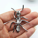 Qfdian  Fashionable and minimalist black and yellow ant brooch, versatile daily couple charm jewelry accessories, gifts