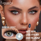 Qfdian  2pcs Color Brown Contact Lenses for Eyes Fashion Natural Gray Softlens Eye Makeup Contacts Yearly Cosmetic Color Lens