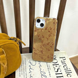 Qfdian Golden glacier ins autume flower fundas for iphone 16promax 13 14pro 16 15 pro max 15promax 13pro 14 shockproof phone case