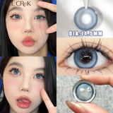 Qfdian 0-800 Degree sLenses ColorLenses Purple Colored Lenses Big Diameter Brown Lenses Blue Color Contact Lenses for Eyes