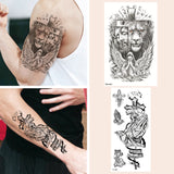 Qfdian  2pcs Waterproof Temporary Tattoo Sticker Cross Angel Jesus Lion Hands Fake Tatto Flash Tatoo Tato for Girl Women Men