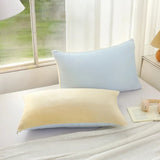 Qfdian  48x74cm Minimalist Two-color Pillow Cover Milk Fleece Pillowcases Set Soft Cozy Bedroom Home Decor Bed Pillowcases Bedding Gifts