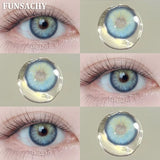 Qfdian  1 Pair Color Contact Lenses Beauty Eyes Pupils Fashion Makeup Beauty Cosmetics Soft Green Natural Brown Lens Yearly Use