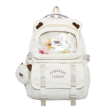 Qfdian High-capacity Casual Contrast Color Backpacks Y2k Aesthetic Transparent Schoolbags Streetwear Students Patchwork Backpack Women