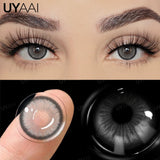 Qfdian 1 Pair Brown Natural Colored Eye Lenses Gray Fashion Lenses Blue Eye Lens Green High Quality Cosmetics Color Contacts