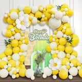 Qfdian  106Pcs Yellow White Balloons Arch Garland Kit,for Birthday Baby Showers Wedding Graduation Celebration Anniversary Decoration