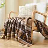 Qfdian  Sofa Cover Blanket Bay Window Blankets Knitted Rug Ethnic Style Air Conditioning Nap Cover Blankets Outdoor Camping