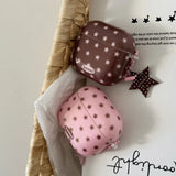 Qfdian Lovely Brown Star Wireless Bluetooth Earphone Case for Apple AirPods 1 2 3 4 Pro 2 Charge Box Shell With Pink Chain Pendant