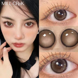 Qfdian Color Contact Lenses Large Diameter Myopia Lenses with Diopters Enlarge Bright Cosmetic Power Lenses Make Up for Eyes