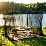 Qfdian  Square Oversized Mosquito Net Suitable for Both Outdoor and Indoor Use with 1 Opening Mesh Curtain for Camping