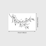 Qfdian  Fine Line Cherry Blossom Vine Tattoo Sticker Temporary Tattoo, Minimalist Fresh Waterproof Realistic Tattoo Sticker for Wa