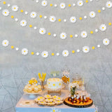 Qfdian  Daisy Party Decorations Yellow White 3D Daisy Polka Dot Garland Streamer for Birthday Baby Shower Retro Groovy Hippie Decoration