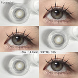 Qfdian  2Pcs New Color Colored Contact Soft Circular Lenses Beauty Pupil Brown Series Eyes Makeup Blue High Quality Softlens