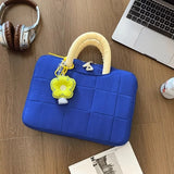 Qfdian  Luxury Design Quilted Vintage Top-Handle Bags Casual All Match 14 Inch Laptop Bag Fashion Y2k Aesthetic Simple Women's Handbags