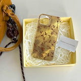 Qfdian Golden glacier ins autume flower fundas for iphone 16promax 13 14pro 16 15 pro max 15promax 13pro 14 shockproof phone case