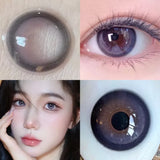 Qfdian  2pcs 10 Tone Natural Pupil Eye lens Color Contact Lenses for Eyes Beauty Natural Eyes Brown Contact Lens Gray Lens