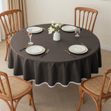 Qfdian  Solid Color Circular Tablecloth Waterproof Oil Proof Dustproof Dining Table Decoration Hotel Restaurant Tablecloth Cover Cloth