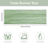 Qfdian  1/2Pcs Sage Green Cheesecloth Table Runner Rustic Boho Table Runners Sheer Gauze for Wedding Bridal Shower Birthday Party Decor