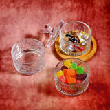 Qfdian  Glass Candy Jar with Lid Sensory Decor Vanilla Beans Jewelry Glass Organizer Vanilla Bean Storage Canister Bath Salt Vessel Gift
